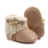 Baby Toddlers Boy Girls Flannel Wool Non-Skid Indoor Slipper Winter Warm Shoes Socks