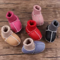 Baby Toddlers Girls Boy PU Add Wool Winter Warm Shoes Snow Boot
