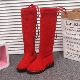 Kid Girl Pure Color Suede Over the Knee Boots
