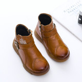 Kid Toddle Boy Cow Leather Calfskin Ankle Boot