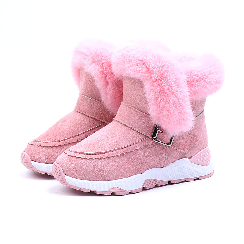 Kid Toddler Boy Girl Suede Winter Warm Snow Boots