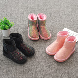 Kid Toddler Girls Glitters Sequins Winter Warm Snow Short Boots