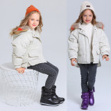 Kid Girl Add Wool Thicken Fluff Winter Warm Snow Boots