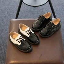 Kid Toddler Boy British PU Leather Flat Shoes