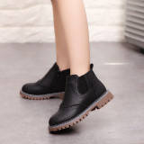 Kid Girl Embossed PU leather Martin Ankle Boots