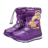 Kid Girl Cartoon Princess Add Wool Thicken Fluff Waterproof Winter Warm Snow Boots