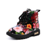 Kid Girl Flowers British Oxford Martin Ankle Boots