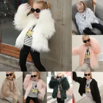 Toddler Kids Girl Plush Faux Fur Thick Warm Coats Outerwears
