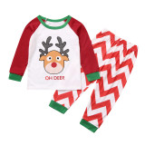 Christmas Family Matching Sleepwear Pajamas Sets Cute Deer Top and Stripes Pants