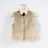 Toddler Kids Girl Plush Faux Fur Thick Warm Vest Coats Outerwears