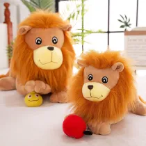 Brown Lion Soft Stuffed Plush Animal Doll for Kids Gift