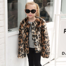 Toddler Kids Girl Faux Fur Leopard Print Thick Warm Coats Outerwears