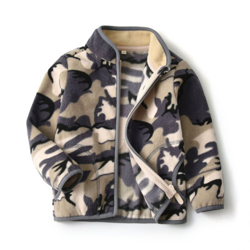 Toddler Kids Boy Polar Fleece Prints Camouflage Full Zipper Jacket Outerwear Coats