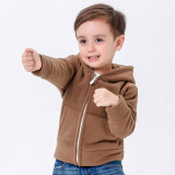 Toddler Kids Boy Polar Fleece Brown Bear Full Zipper Hooded Jacket Outerwear Coats
