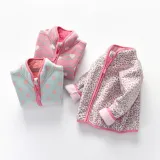 Toddler Kids Girls Polar Fleece Prints Hearts Leopard Full Zipper Jacket Outerwear Coats