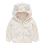 Toddler Kids Boy Girl Polar Fleece Cute Ears Hooded Zipper Outerwear Coats