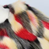 Toddler Kids Girl Colorful Stitching Plush Faux Fur Thick Warm Coats Outerwears