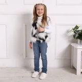 Toddler Kids Girl Plush Faux Fur Colors Stitching Thick Warm Vest Coats Outerwears