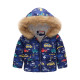 Toddler Kids Boy Cars Cotton Padded Thicken Warm Fur Hooded Outerwear Coats