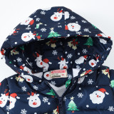 Toddler Kids Boy Girl Christmas Santa Claus Deer Cotton Padded Thicken Warm Hooded Outerwear Coats