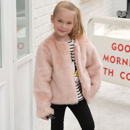 Toddler Kids Girl Pink Faux Fur Thick Warm Vest Coats Outerwears