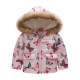 Toddler Kids Girl Butterfly Cotton Padded Thicken Warm Fur Hooded Outerwear Coats