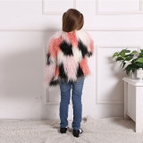 Toddler Kids Girl Plush Faux Fur 5 Colors Stitching Thick Warm Coats Outerwears