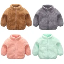 Toddler Kids Boy Girl Polar Fleece Full Zipper Jacket Outerwear Coats