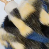 Toddler Kids Girl Colorful Stitching Plush Faux Fur Thick Warm Coats Outerwears