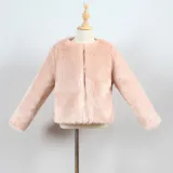 Toddler Kids Girl Pink Faux Fur Thick Warm Vest Coats Outerwears