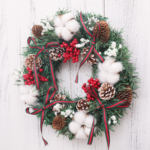 Classic Christmas Wreath Berries for Front Door Artificial Christmas Garland Home Decoration