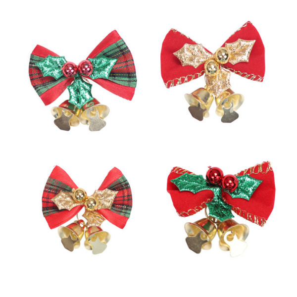 2in Classic Christmas Mini Bowknot Jingle Bell Christmas Tree Hanging Decoration