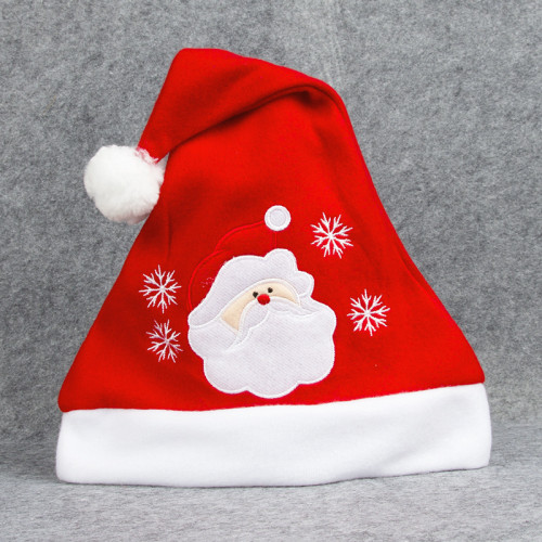 Christmas Hats Embroidery Snow Man Deer Santa Claus Red Velvet Hats