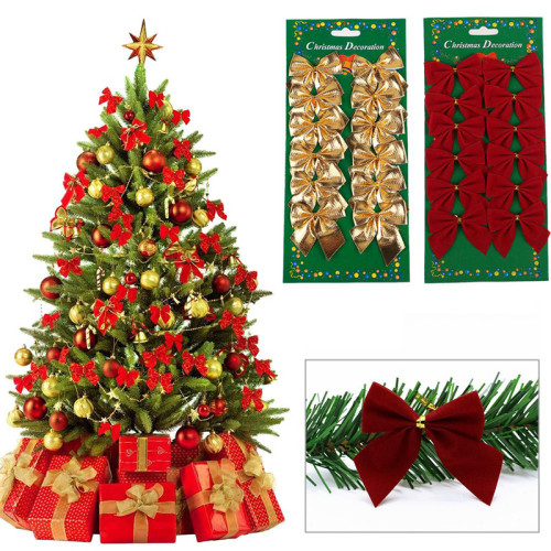 2in Classic Christmas Mini Bowknot Christmas Tree Hanging Decoration