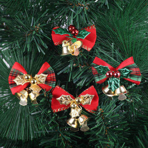 2in Classic Christmas Mini Bowknot Jingle Bell Christmas Tree Hanging Decoration