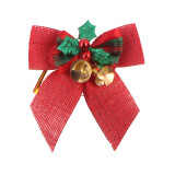 3in Classic Christmas Bowknot Jingle Bell Christmas Tree Hanging Decoration