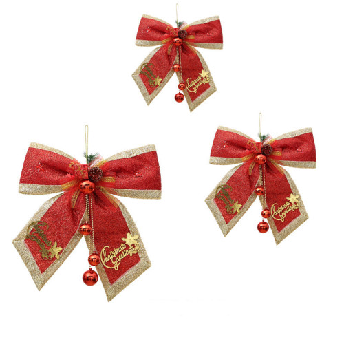 Classic Christmas Jingle Bell Bowknot Ball Berries Christmas Tree Hanging Decoration Ornament Xmas Gift