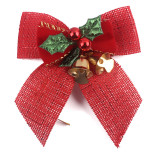 3in Classic Christmas Bowknot Jingle Bell Christmas Tree Hanging Decoration