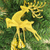 7.8in Christmas Tree Jingle Bell Deer Xmas Hanging Decoration
