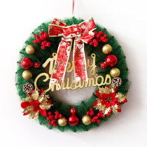 Classic Christmas Wreath Bowknot Balls for Front Door Artificial Christmas Garland Home Decoration