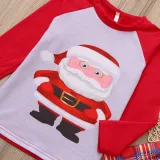 Christmas Family Matching Pajamas Christmas Red Santa Claus Top and Red Plaid Pant Set