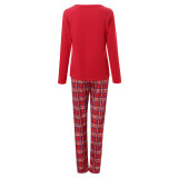Christmas Family Matching Pajamas Christmas Red Santa Claus Top and Plaid Pant