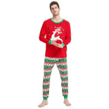 Christmas Family Matching Pajamas Sleepwear Sets Red Deer Stars Top and Christmas Pattern Pants