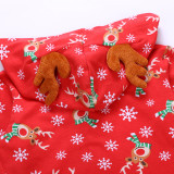 Christmas Family Matching Pajamas Sleepwear Sets Christmas Red Deers Snowflakes Hooded Jumpsuits
