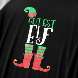 Christmas Family Matching Pajamas Christmas EFL Slogan Top and Grey Stripes Pant