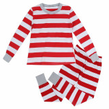 Christmas Family Matching Pajamas Sleepwear Sets Christmas Red Stripes Top and Pants
