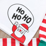Christmas Family Matching Pajamas Christmas Hohoho Santa Claus Stripes Top and Pant