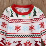 Christmas Family Matching Pajamas Sleepwear Sets Christmas Tree Deer Snowflake Top and Pants