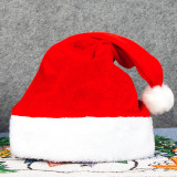 Christmas Hats Plush Red Velvet Santa Hats With White Cuffs