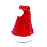 Christmas Hats Sequins Santa Claus Red Velvet Hats With White Cuffs
